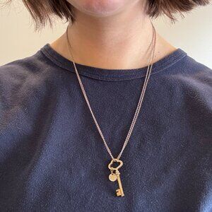 Swarovski Gold key Necklace